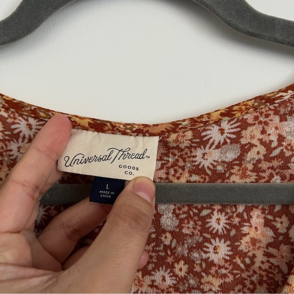 Universal Thread Sleeveless Tie Wrap Floral Mini Dress-Women’s Size Large - Picture 7 of 7